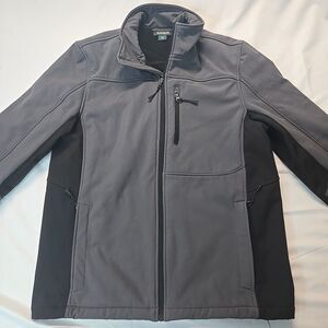 Outdoor Life Jacket Mens Softshell Coat M Gray Fleece Lined Hiking Outdoor Fall